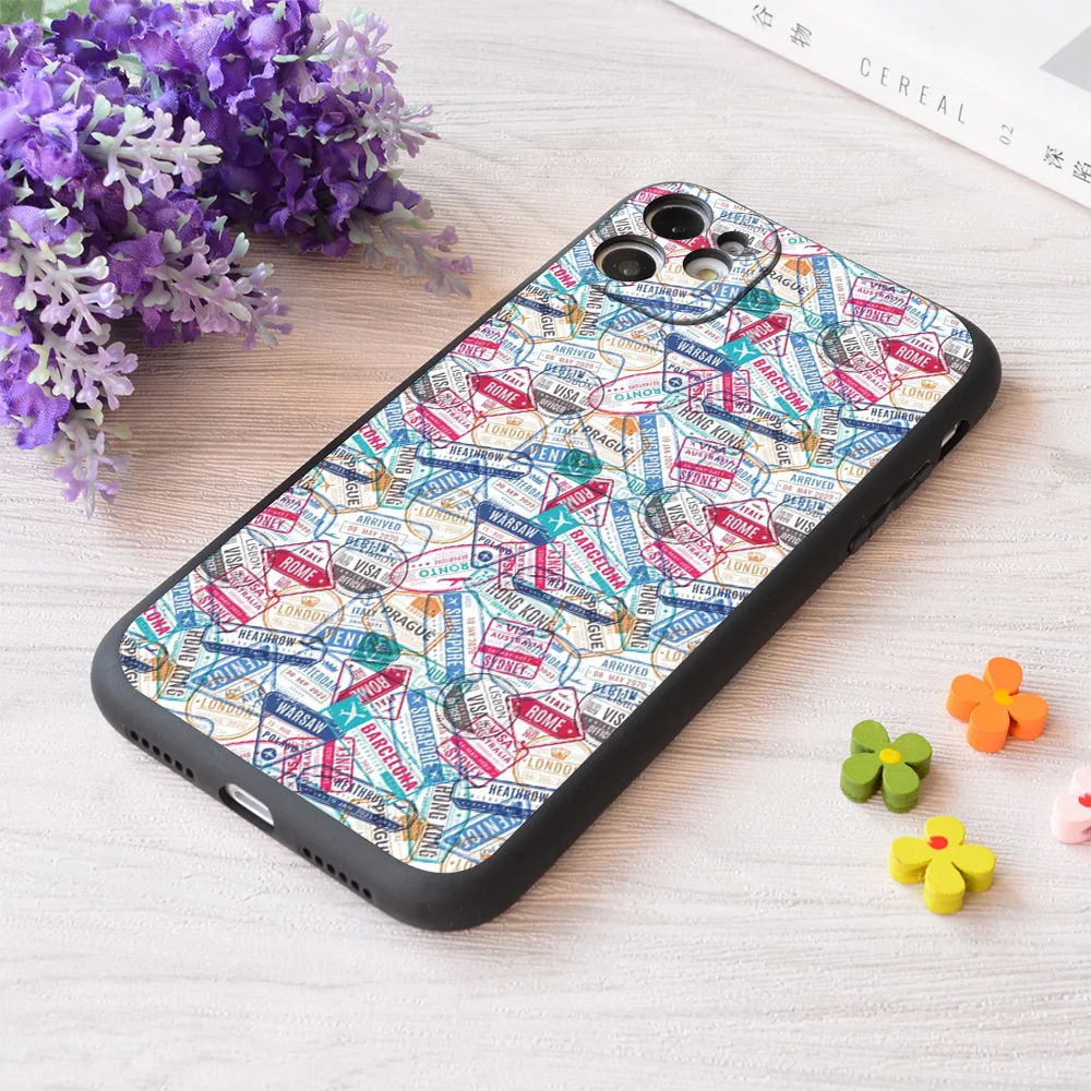 

For iPhone Passport To Everywhere Print Soft Matt Apple Case