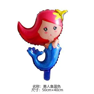 New mermaid blue 1 шт. день рождения композиция шар КИТ ИГРУШКА рыбка Омар кокосовое дерево океан серии Русалка алюминиевый шар - Цвет: New mermaid blue