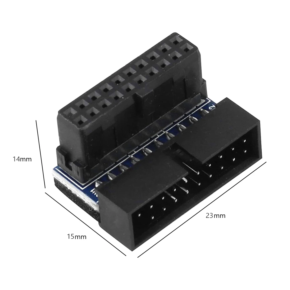 2 шт. USB3.0 19Pin/20Pin разъем штекер-гнездо 90 градусов материнская плата шасси переднее