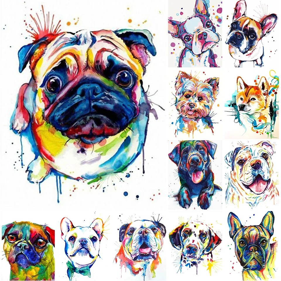 5D DIY Diamond Painting Cartoon Dog Set Cross Stitch Kit Full Drill Square Embroidery Mosaic Art Picture Crystal Home Decor Gift