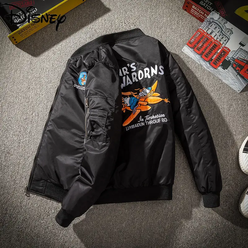 

Модная новинка осень-зима 2021 от Disney, мультяшная простая и универсальная куртка для пар, бейсбольная форма, куртка с хлопковой подкладкой