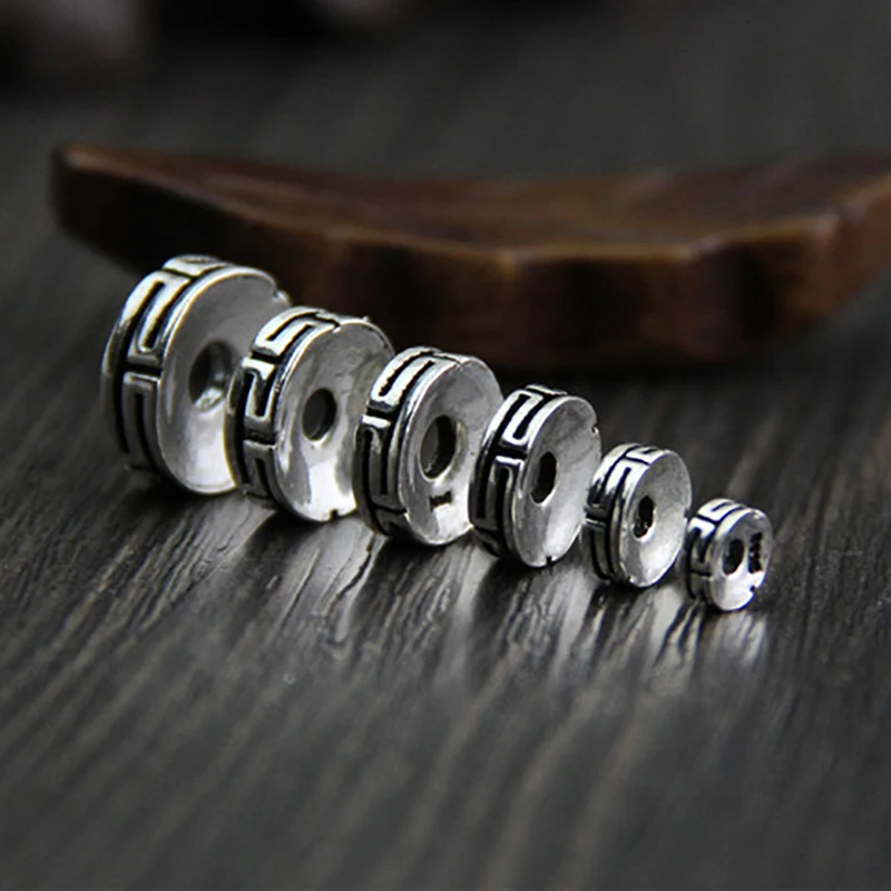 4pcs Interval Stopper Spacer Beads Charms Silver Color 925 DIY Bracelets Beads For Jewelry Making Accessories Wholesale