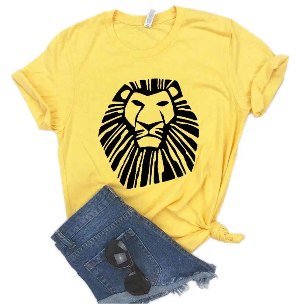 

Lion head Print Women tshirt Cotton Hipster Funny t-shirt Gift Lady Yong Girl Top Tee 6 Color Drop Ship FB-3