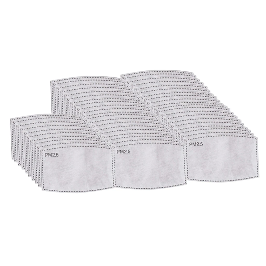 

50Piece Disposable Mouth Cover Pad Filter Dust-proof Utility Adults 5Layer