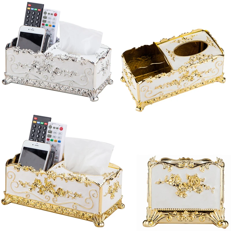 

Car Tissue Holder European Retro Tissue Box Luxury Hotel KTV Simple Table Pumping Tissue Box Napkin Storage Container Home Decor