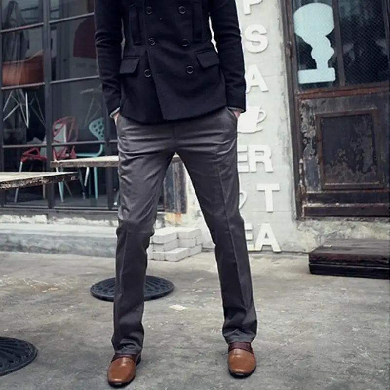 

Мужские брюки повседневные модные деловые брюки облегающие леггинсы размера плюс прямые мужские брюки