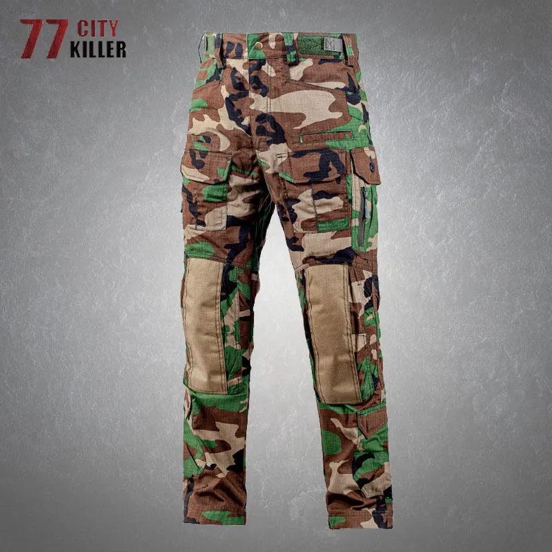 Military Camouflage IX2 Ripstop Tactical Pants Men Casual Multi-pocket Waterproof Outdoor SWAT Combat Cargo Trousers Male Jogger