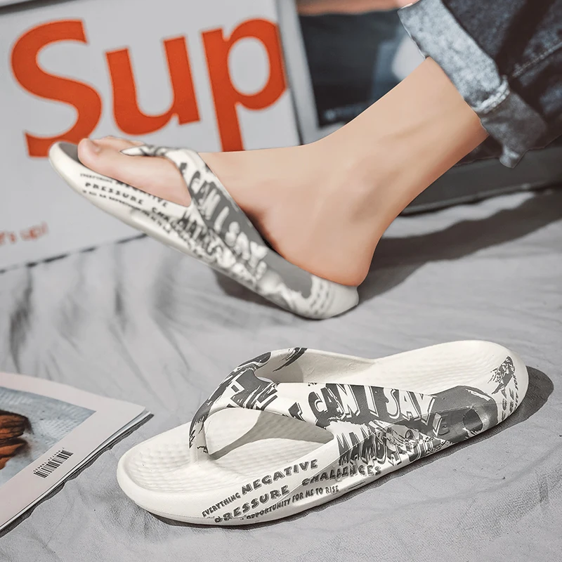 

2021 New Summer Men Flip Flops Shoes Man PVC Soft Comfort Beach Slippers Men Male Footwear Pantuflas De Hombre