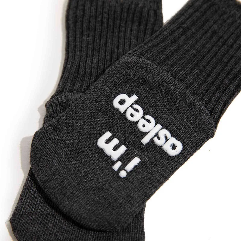 

1Pairs Cute English Alphabet Children's Socks Solid Color Newborn Baby Soft Cotton Slip-Resistant Floor Socks Winter Warm Socks