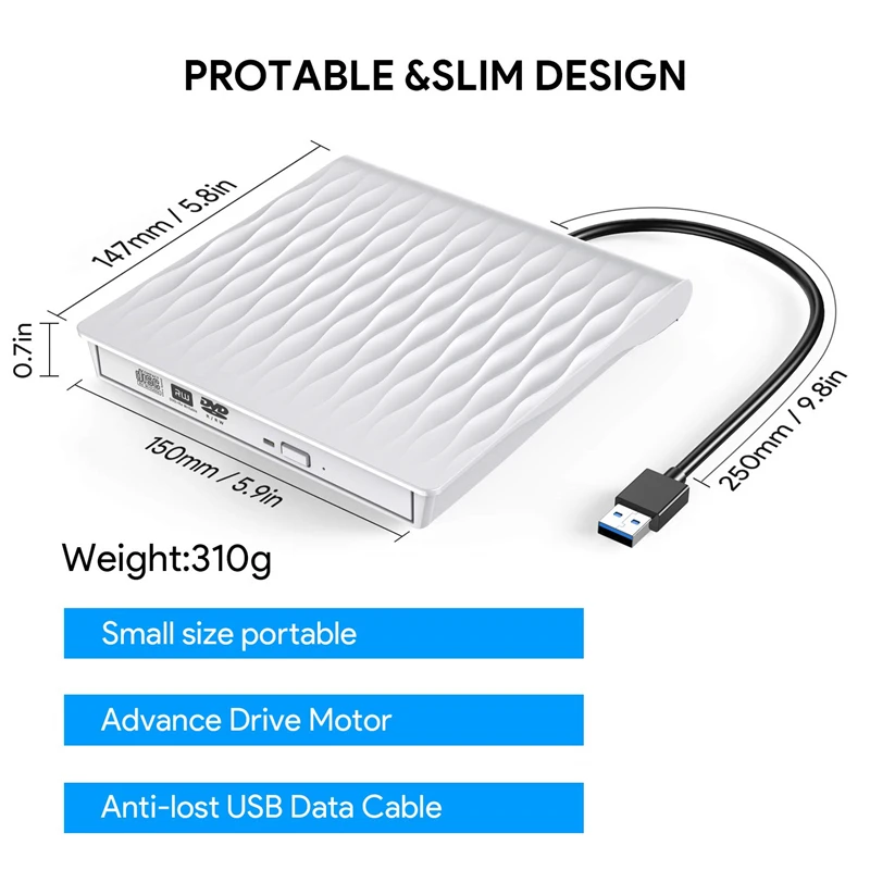 Тип C USB 3 0 внешний CD DVD привод портативный CD/DVD RW горелки оптический диск