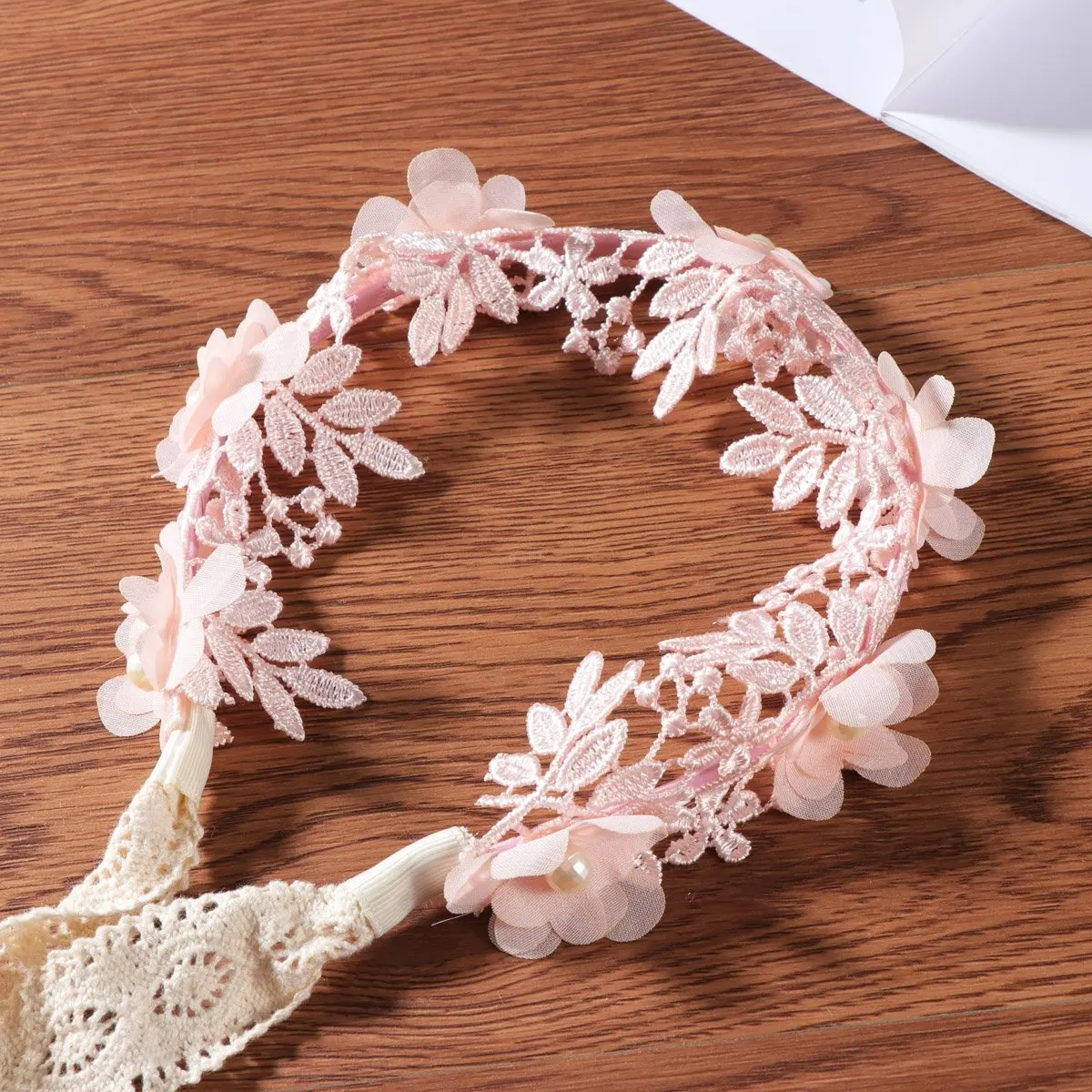 Новинка детская Цветочная кружевная лента повязка на голову для девочек Милая