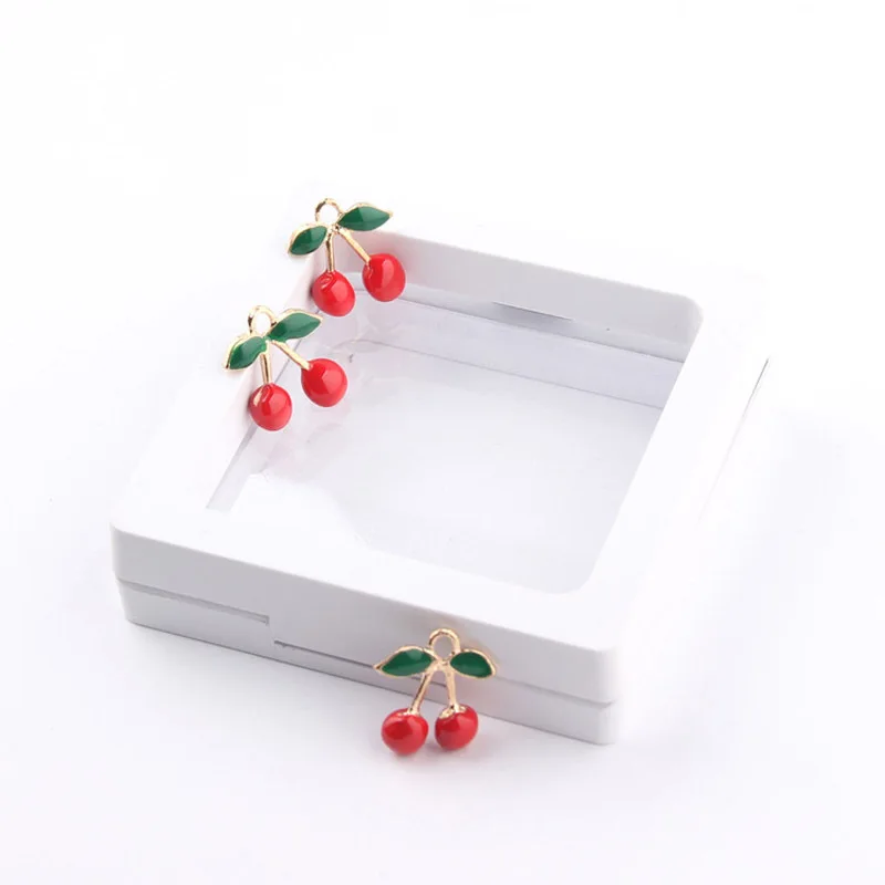 

10pcs Three-dimensional fruit cherry Charms Pendants for Decoration Bracelets Necklace Earring KeyChain Jewelry Making