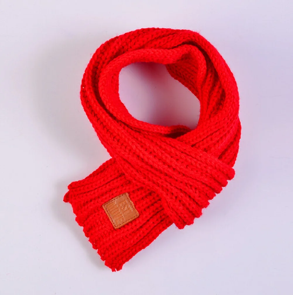 

2020 New Hot Fashion lovely cotton knitted kids scarf solid winter warm scarves children baby boy girl