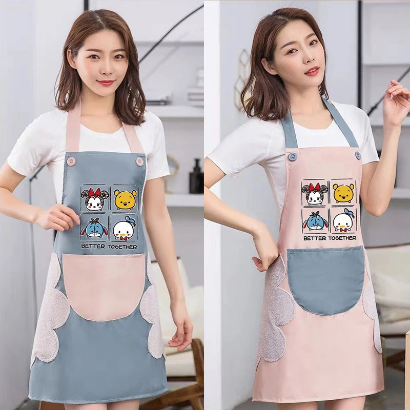 Кухонные фартуки Disney с Микки для женщин и мужчин домашние кухонные непромокаемые