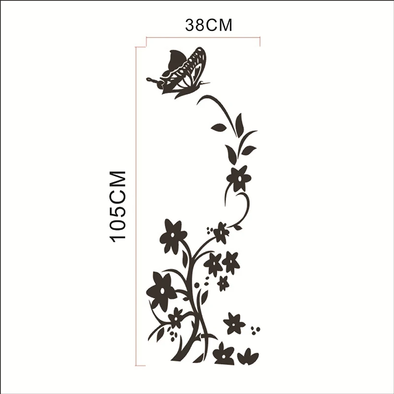 Креативные наклейки на холодильник с рисунком черной бабочки настенные