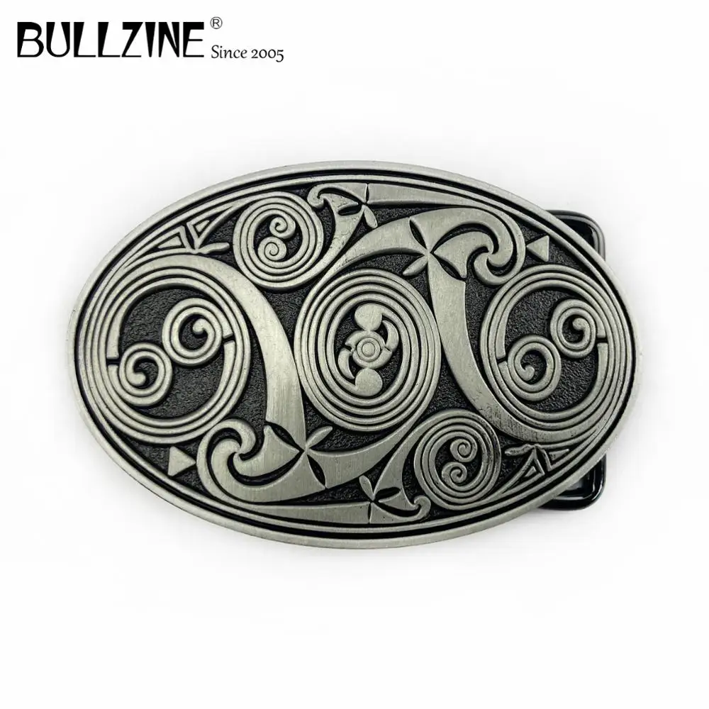 В Bullzine Вестерн Кельтский Узел пряжка на ремешке с черным покрытием отделка FP-03511
