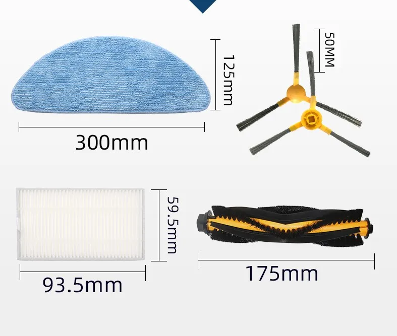 

Фильтр HEPA, боковая щетка, основная щетка для робота-пылесоса LIECTROUX C30B/Proscenic 800T, 820S