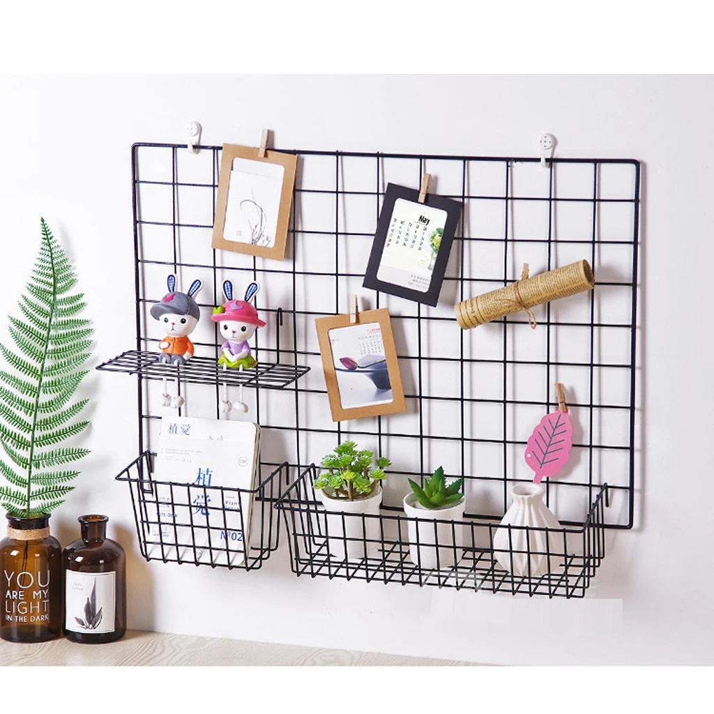 

Metal Wire Basket Wall Mount Hanging Organizer Storage Rack 23x10x8cm