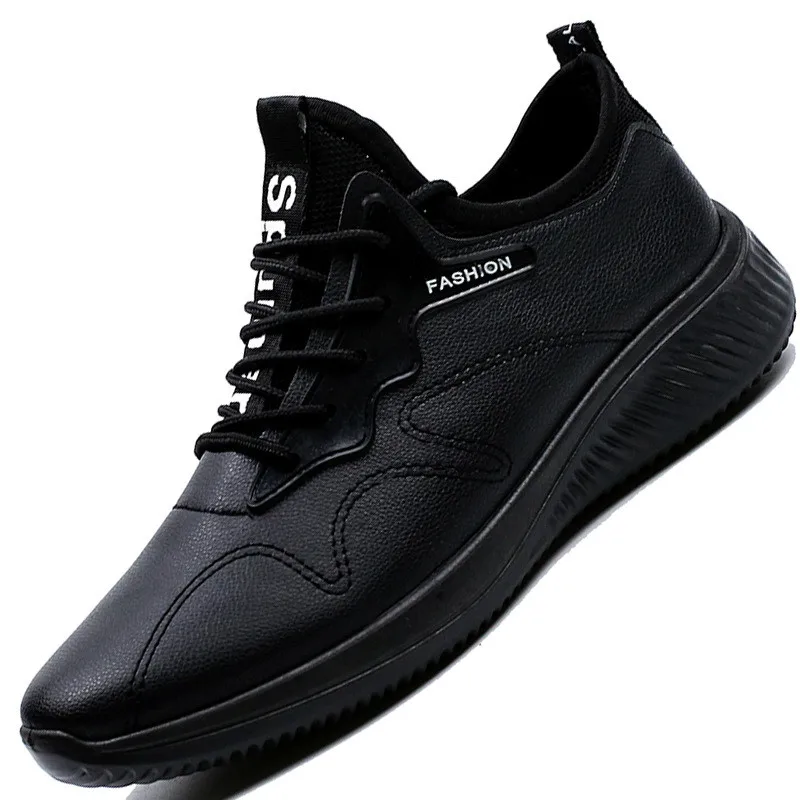 Black single shoes Осенне-зимняя трендовая повседневная спортивная удобная мужская обувь; теплая обувь - Цвет: Black single shoes