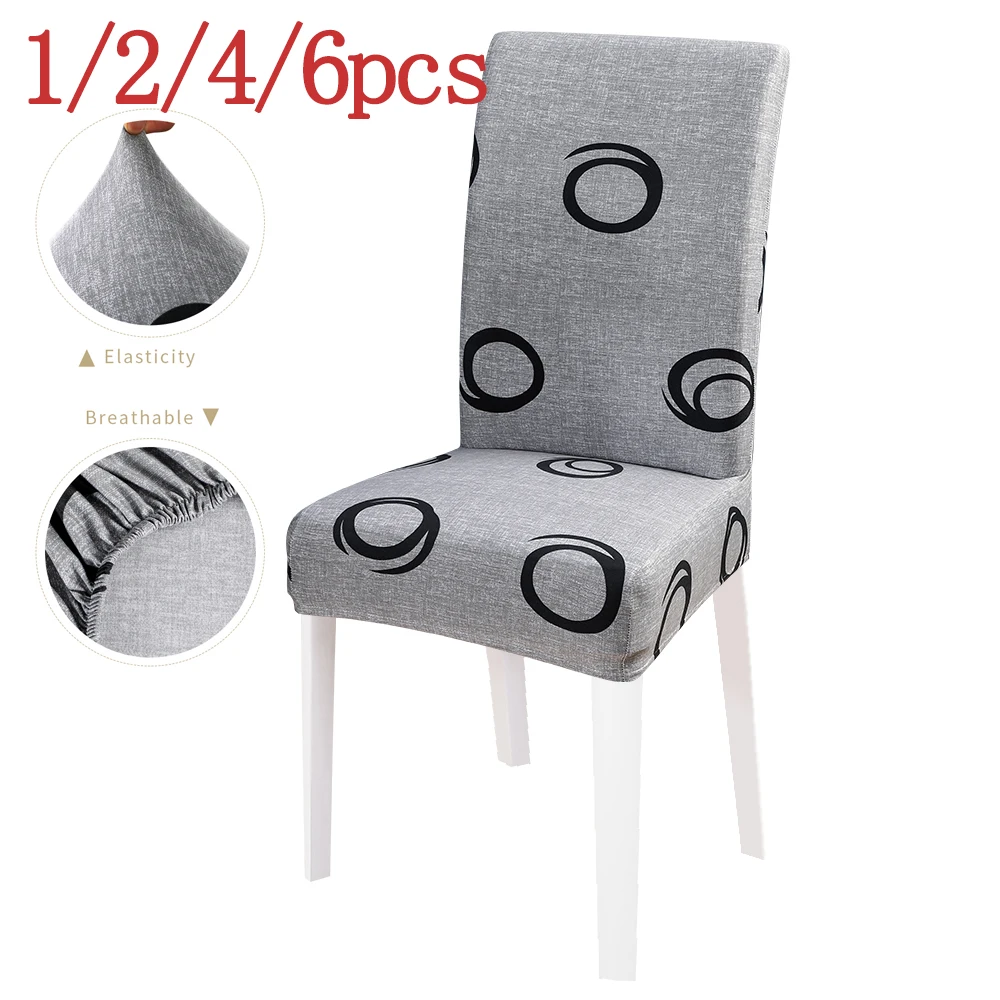 Эластичные Чехлы для обеденного стула 1/2/4/6 шт. спандексные чехлы с принтом защиты