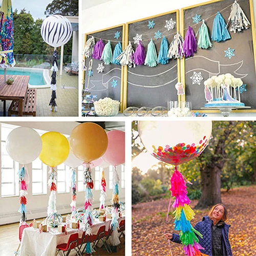 5 шт. гирлянда из папиросной бумаги с кистями для Свадебные украшения DIY День