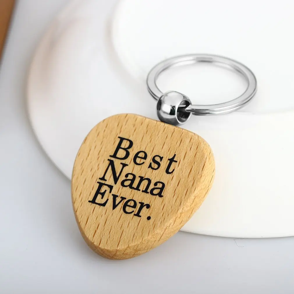 Wood Keychain &quotLove You More&quot &quotBest Dad Ever&quot Nana Letter Keyring Elk Crucifix Fashion Car Bag Key chain Jewelry | Украшения