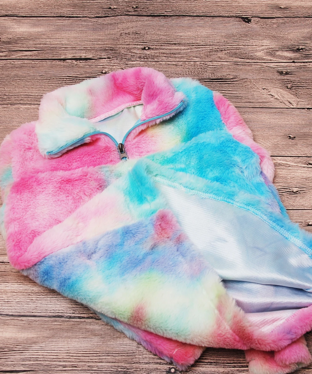 

Kids Tie Dye Sherpa Rainbow Pullover Fleece Sweatshirt For Kids DOM1071356