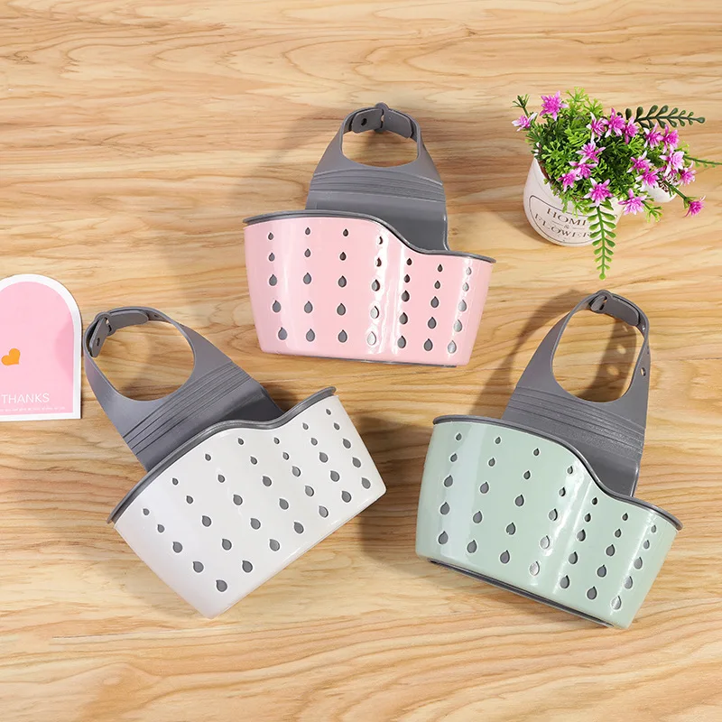 

1Pcs Kitchen Accessories Utensils Organizer Adjustable Snap Sink Soap Sponge Holder Kitchen Hanging Drain Basket Kitchen Gadgets