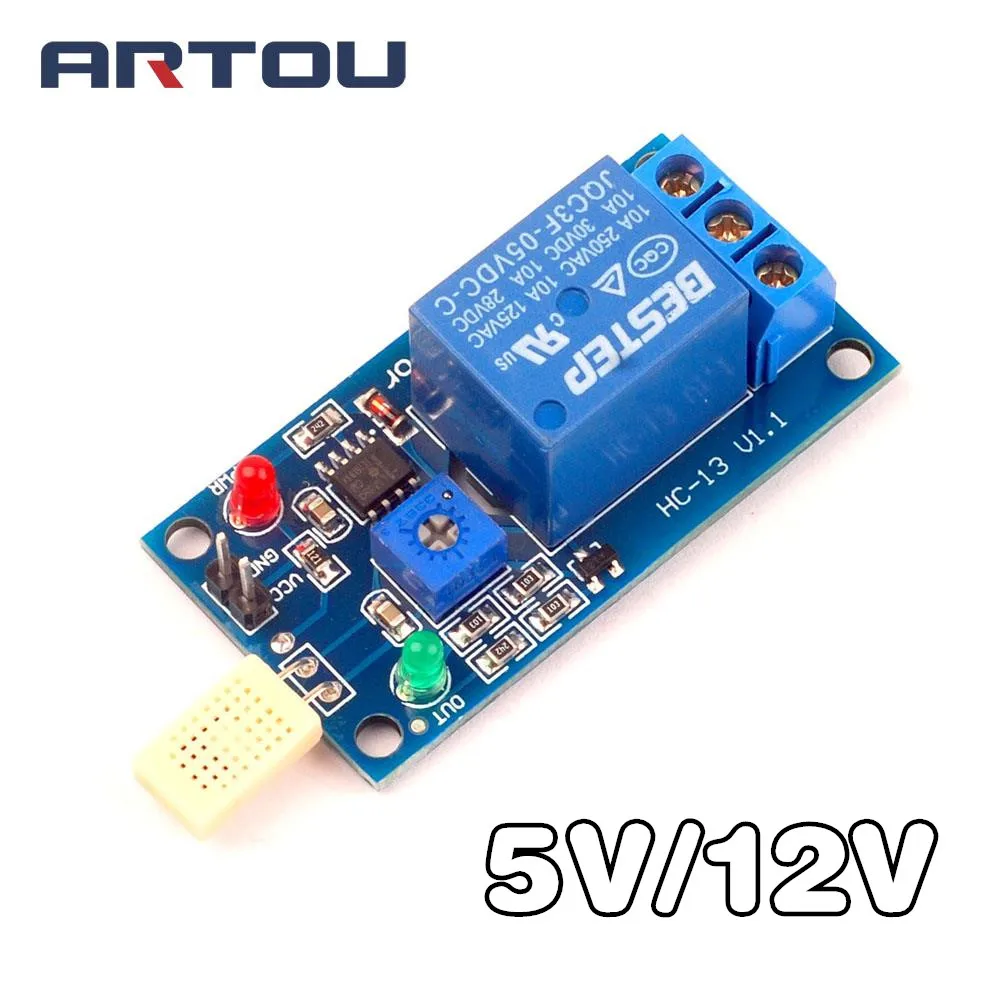 1 канальный релейный модуль переключателя датчика влажности 5 В 12 постоянного