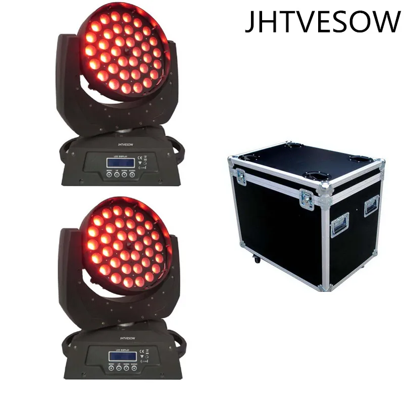 

2pcs/lot with road case 36x18w rgbwa uv 6in1 dmx beam wash led moving head lighting stage performance decoration dj party lights