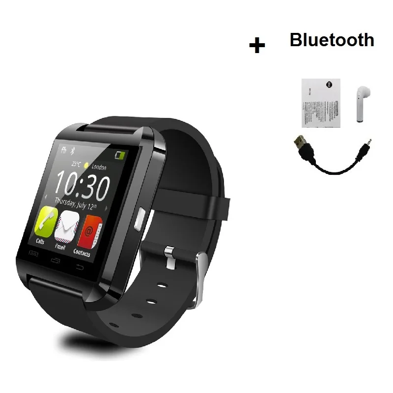 Black with Bluetooth Stepfly Bluetooth часы U8 для IOS IPhone 4/5S/6 samsung S4/Note 3 htc Android/IOS телефон смарт часы GT08 DZ09 - Цвет: Black with Bluetooth