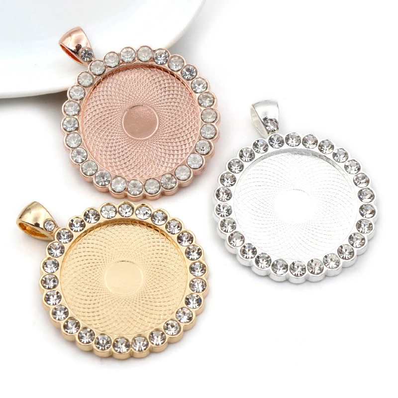 Новая мода 5 шт 25 мм внутренний размер Посеребренная античная бронза розовое