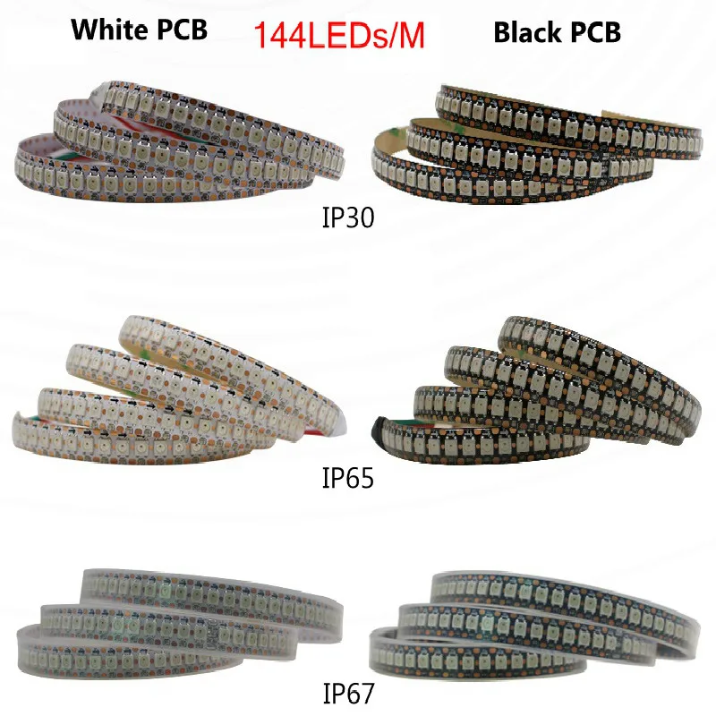 Светодиодная лента WS2812B SMD5050 5 в пост. Тока 1/3/4/5 м 30/60/144 светодиодов/м|Светодиодные
