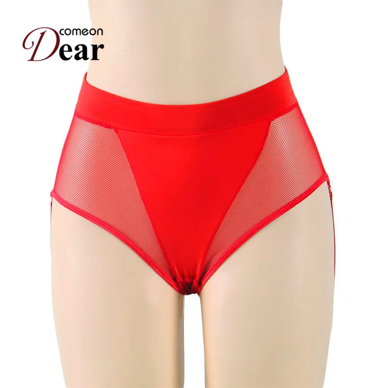 Comeondear подтяжки прозрачные трусики Для женщин нижнее белье Высокая Талия сбоку