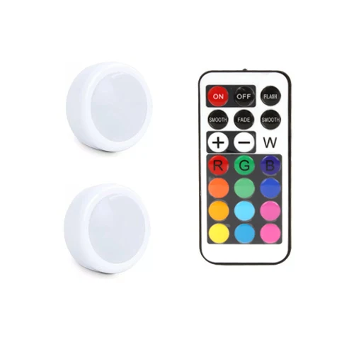 2 Lamps 1 Controller Светодиодная подсветка под шкаф шайба сенсорный датчик RGB 12 цветов затемнения 21 ключ беспроводной шкаф лестница Прихожая шкаф ночник - Цвет: 2 Lamps 1 Controller