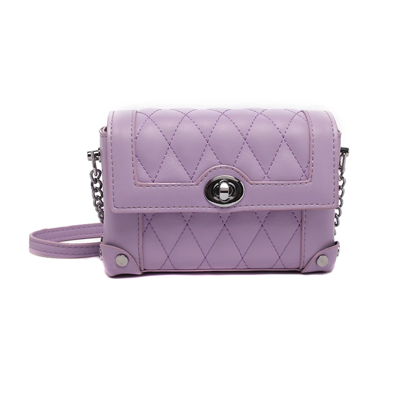 

2021 solid PU leather diamond pattern mini simple women's Shoulder Messenger Bag purses and handbags crossbody bags for women