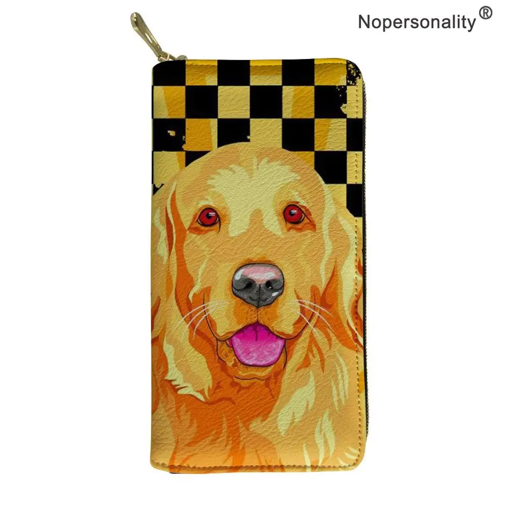 

Цветные женские кошельки Nopersonality с принтом собаки, Длинные кошельки из искусственной кожи, женские модные держатели для карт, Женский портм...