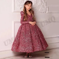 sparkly ball gown couture flower girl dress birthday wedding party dresses backless costumes first comunion custom made