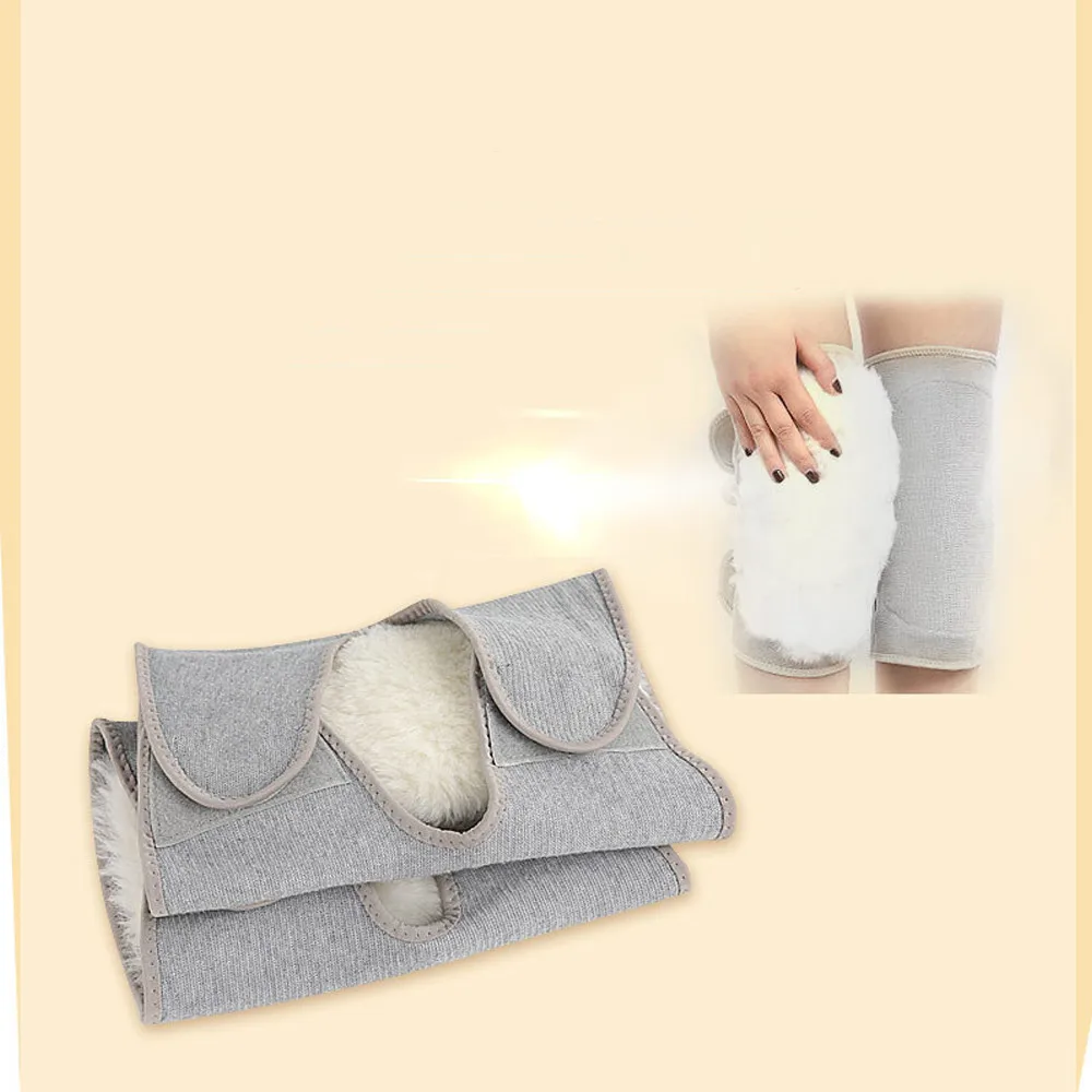 

2Pcs Winter Warm Wool Knee Sleeve Thickened Elastic Warm-Keeping Durable Knee Support Pad Sports Safety Accessories Unisex M/L