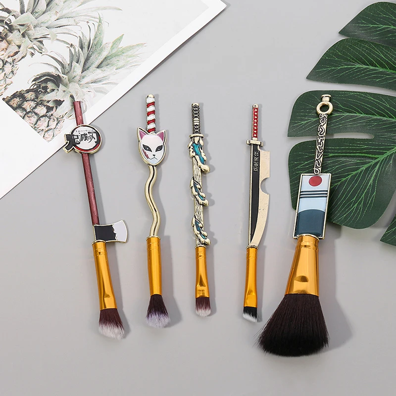 

5pcs Makeup Brush Set Anime Demon Slayer Makeup Brush Tool Face Cosmetic Powder