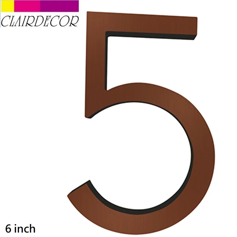 

Big Floating House Number Aged bronze 15cm Modern Building Signage Outdoor Huisnummer Numeros Casa Door Numbers Address Plate