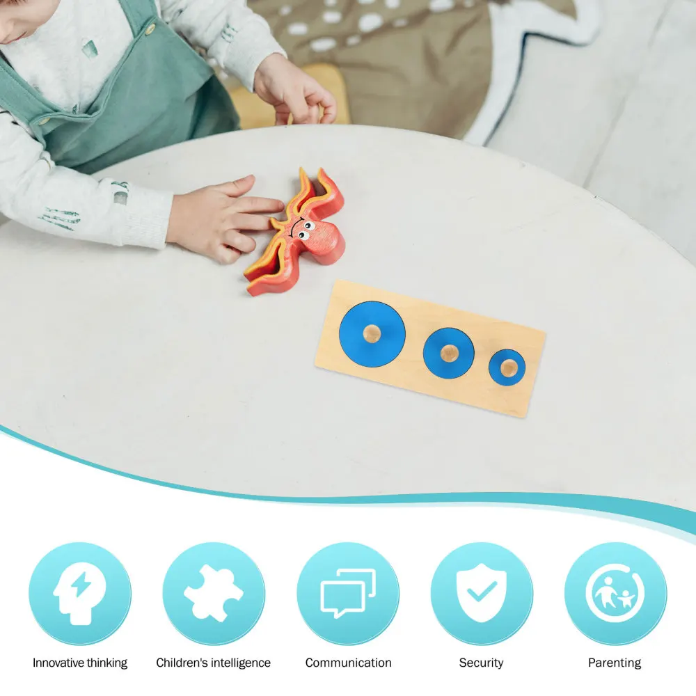 

1 Set Wood Geometric Shape Puzzle with Multiple Color and Shape Baby Gift