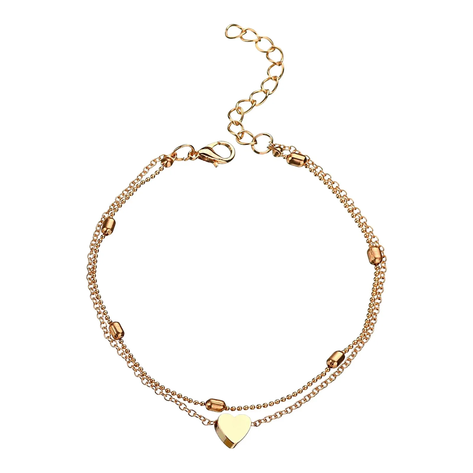 

Vintage Heart Bracelets For Women Fashion Double Layer Adjustable Opening Bracelet Jewelry Party Accessories Gifts Браслет