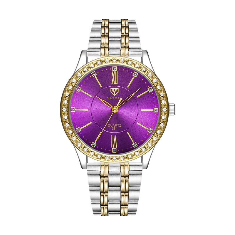 

2021 YAZOLE Diamond Women's Watch Linked List Fashion Watch Quartz Watch Women's Watch Waterproof Stainless Steel Watch Gifts