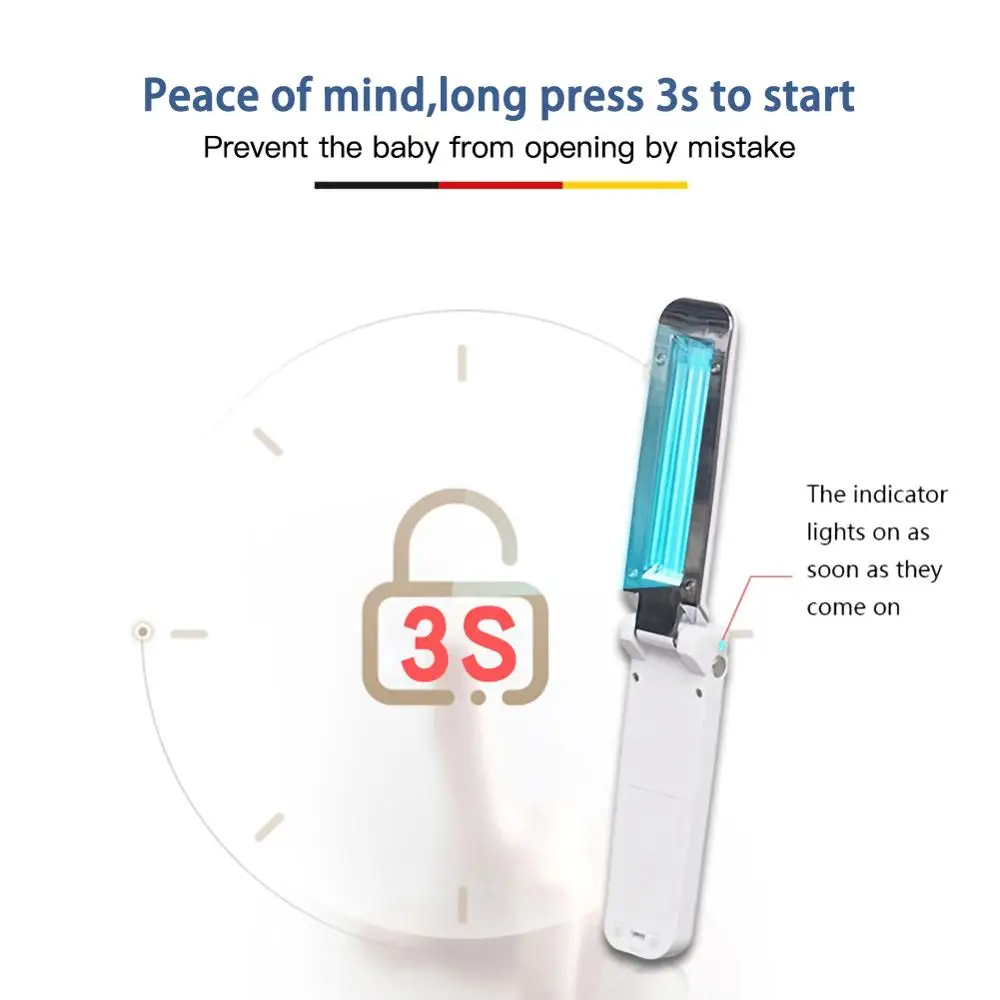 Портативная Складная дезинфекция УФ лампа для дома гостиной светодиодная