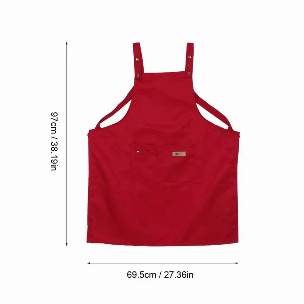 

Solid Color Adjustable Bib Apron Waterproof Stain-Resistant with Two Pockets Apron for Kitchen Barbershop Nail Care