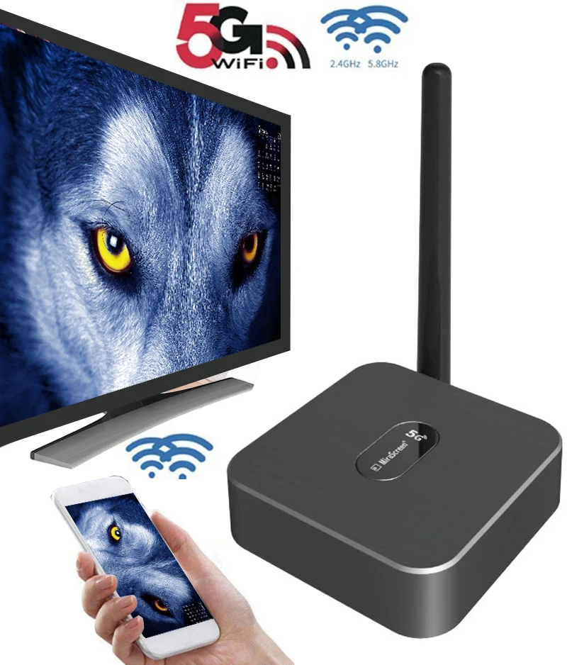

5G 4K Wireless Wifi Receiver HDMI-compatible Adapter TV Stick Screen Share for IPhone 11 X HUAWEI Xiaomi IOS Android Phone To TV