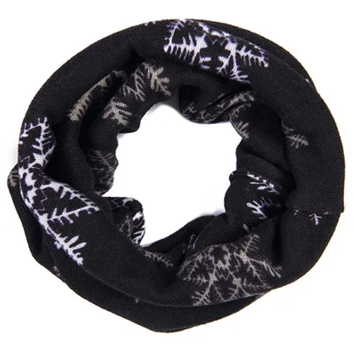 Snowflake Black Кашемировый Детский шарф с одной петлей, шарфы для малышей, цветочный Леопардовый принт, шарф для девочек, детские шарфы в горошек, детский снуд - Цвет: Snowflake Black