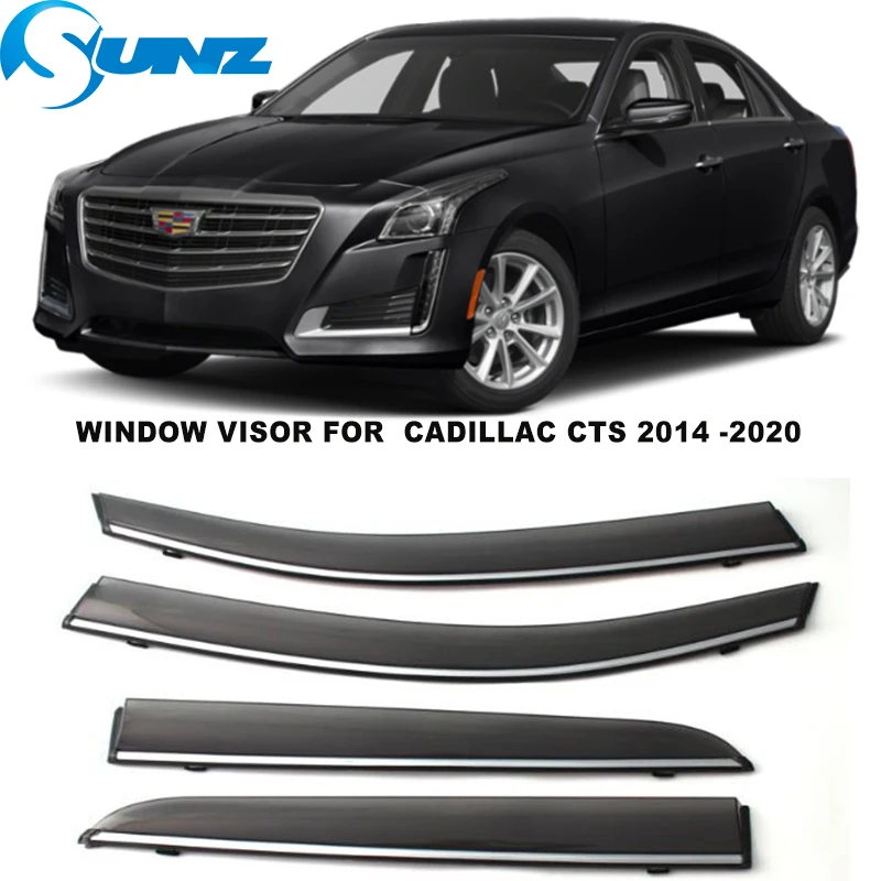 

Side Window Visor For CADILLAC CTS 2014 2015 2016 2017 2018 2019 2020 Sun Rain Deflectors Window Rain Guards SUNZ