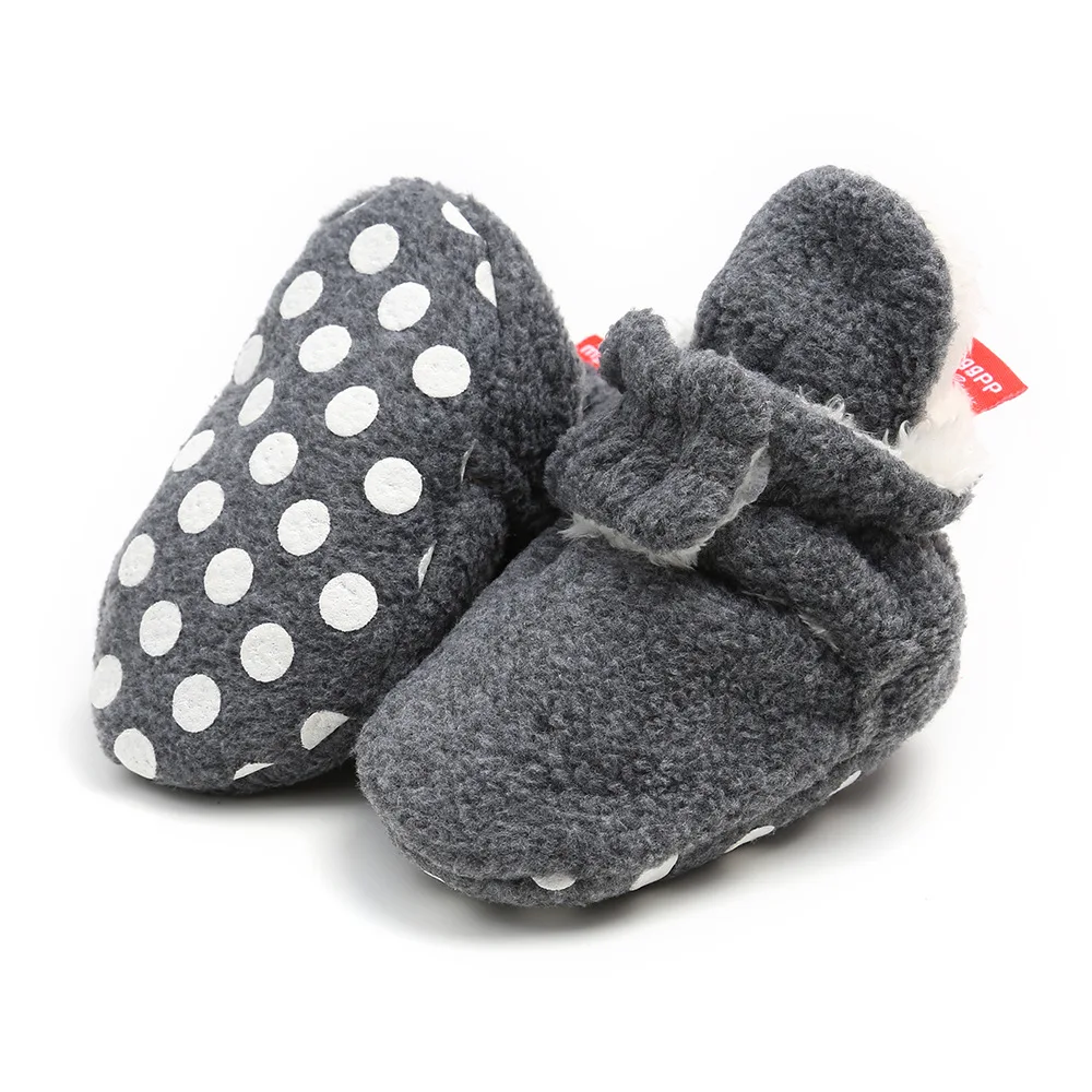 Winter Fleece Lining Baby Booties 0-1 Years Shoes Infant Toddler First Walkers Soft Sole Foot Socks |